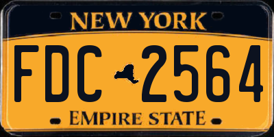 NY license plate FDC2564