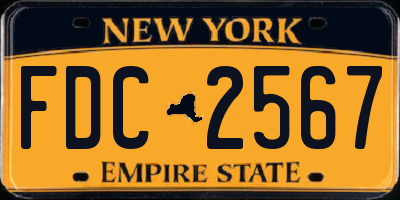 NY license plate FDC2567