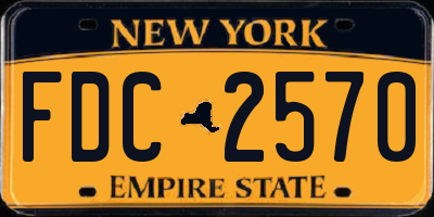 NY license plate FDC2570