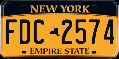 NY license plate FDC2574