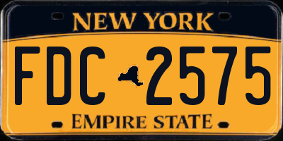 NY license plate FDC2575