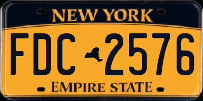 NY license plate FDC2576