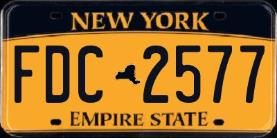 NY license plate FDC2577