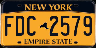 NY license plate FDC2579