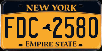 NY license plate FDC2580