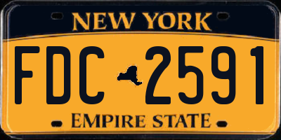 NY license plate FDC2591