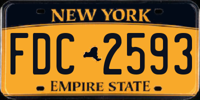 NY license plate FDC2593