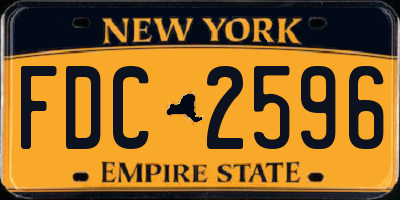 NY license plate FDC2596