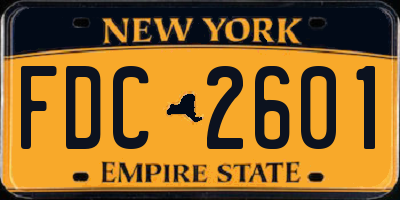 NY license plate FDC2601