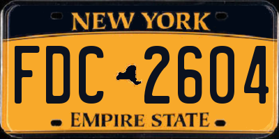 NY license plate FDC2604
