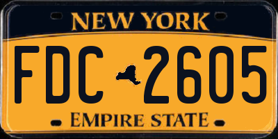 NY license plate FDC2605