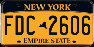 NY license plate FDC2606