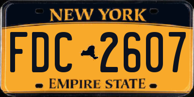 NY license plate FDC2607