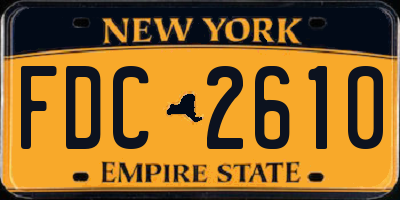 NY license plate FDC2610
