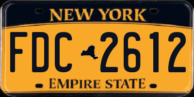 NY license plate FDC2612