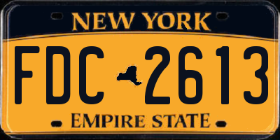 NY license plate FDC2613