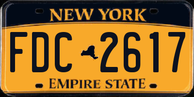 NY license plate FDC2617