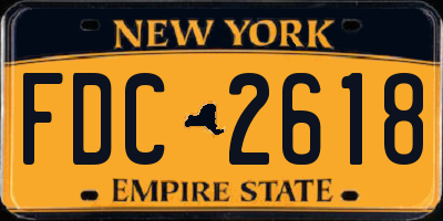 NY license plate FDC2618