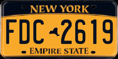 NY license plate FDC2619