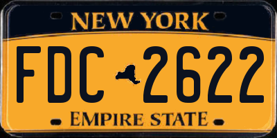 NY license plate FDC2622