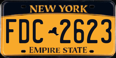 NY license plate FDC2623