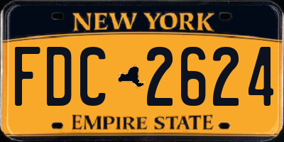 NY license plate FDC2624