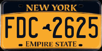 NY license plate FDC2625
