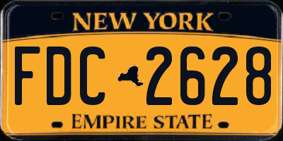 NY license plate FDC2628