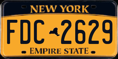 NY license plate FDC2629