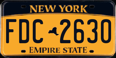 NY license plate FDC2630