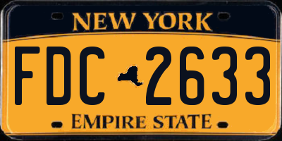 NY license plate FDC2633