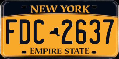 NY license plate FDC2637