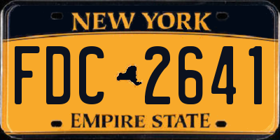 NY license plate FDC2641