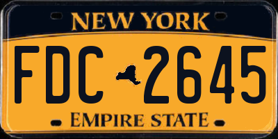 NY license plate FDC2645