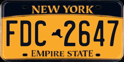 NY license plate FDC2647