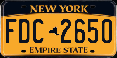 NY license plate FDC2650