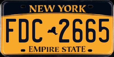 NY license plate FDC2665