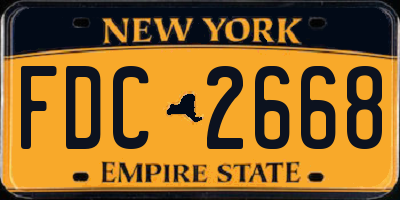 NY license plate FDC2668