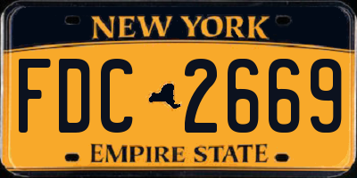 NY license plate FDC2669