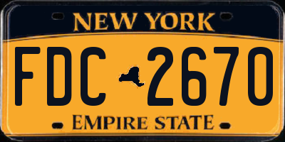 NY license plate FDC2670