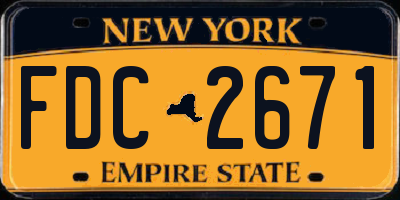 NY license plate FDC2671