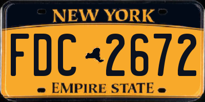 NY license plate FDC2672