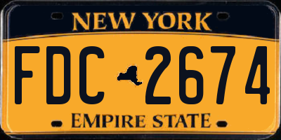 NY license plate FDC2674