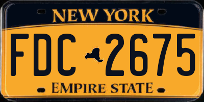 NY license plate FDC2675