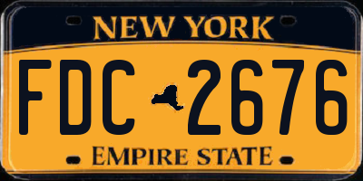 NY license plate FDC2676