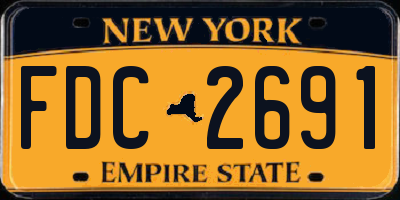 NY license plate FDC2691
