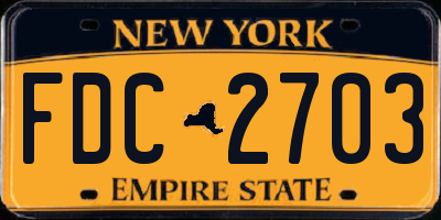 NY license plate FDC2703