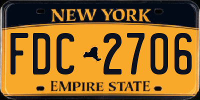 NY license plate FDC2706