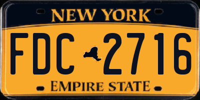 NY license plate FDC2716