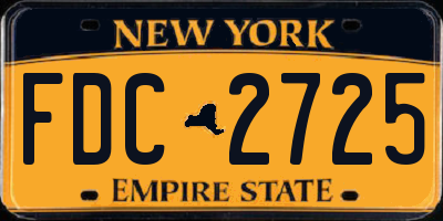NY license plate FDC2725